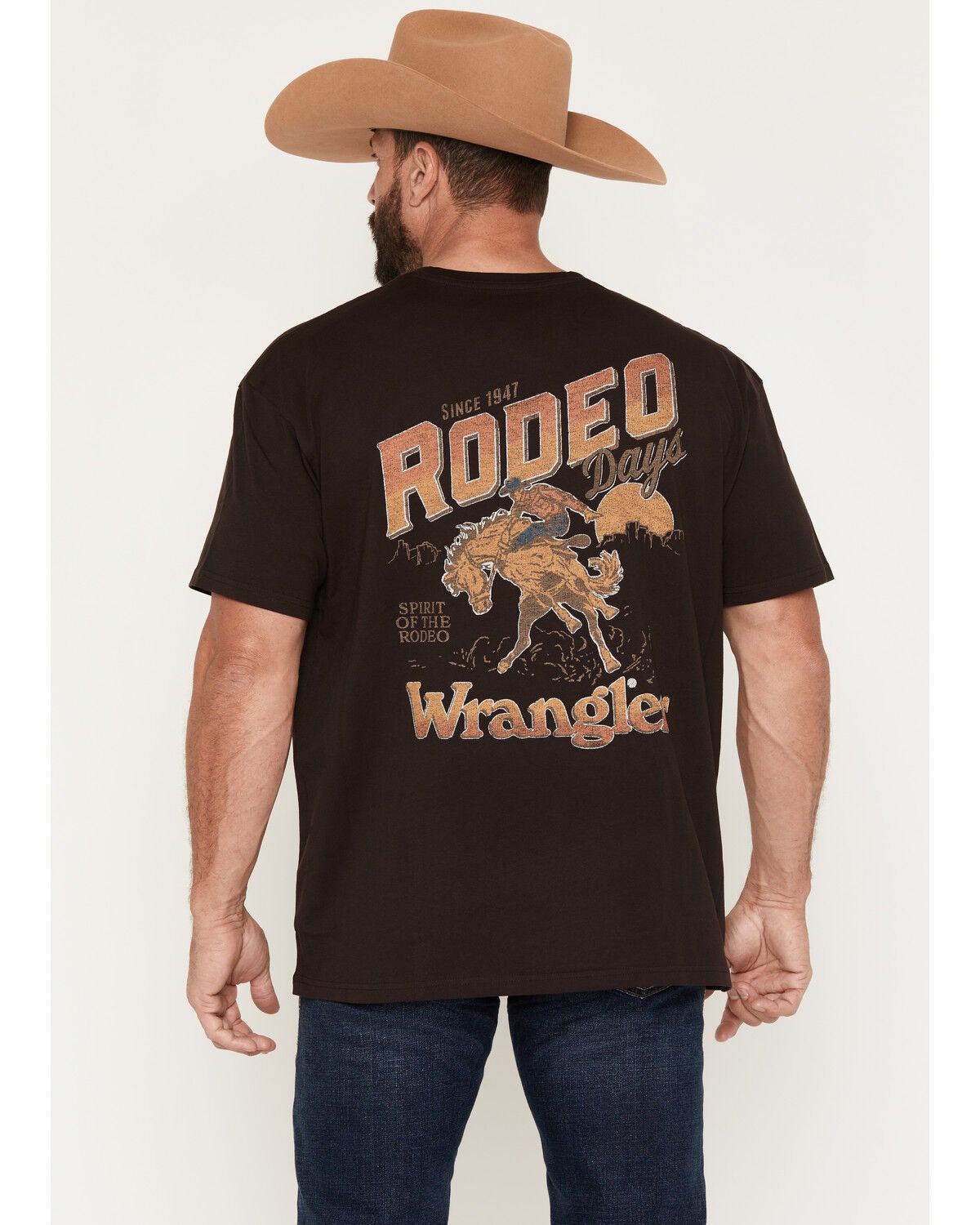 Image #1 - Wrangler Men's Rodeo Short Sleeve Graphic T-Shirt, Dark Brown, hi-res