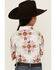 Image #4 - Cowboygirl by Jenna Paulette Girls' Patchwork Print Long Sleeve Pearl Snap Western Shirt, White, hi-res