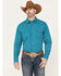 Wrangler 20X Men's Advanced Comfort Plaid Print Long Sleeve Snap Western Shirt, Teal, hi-res