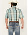 Image #4 - Wrangler Men's Plaid Print Short Sleeve Performance Western Shirt, Turquoise, hi-res