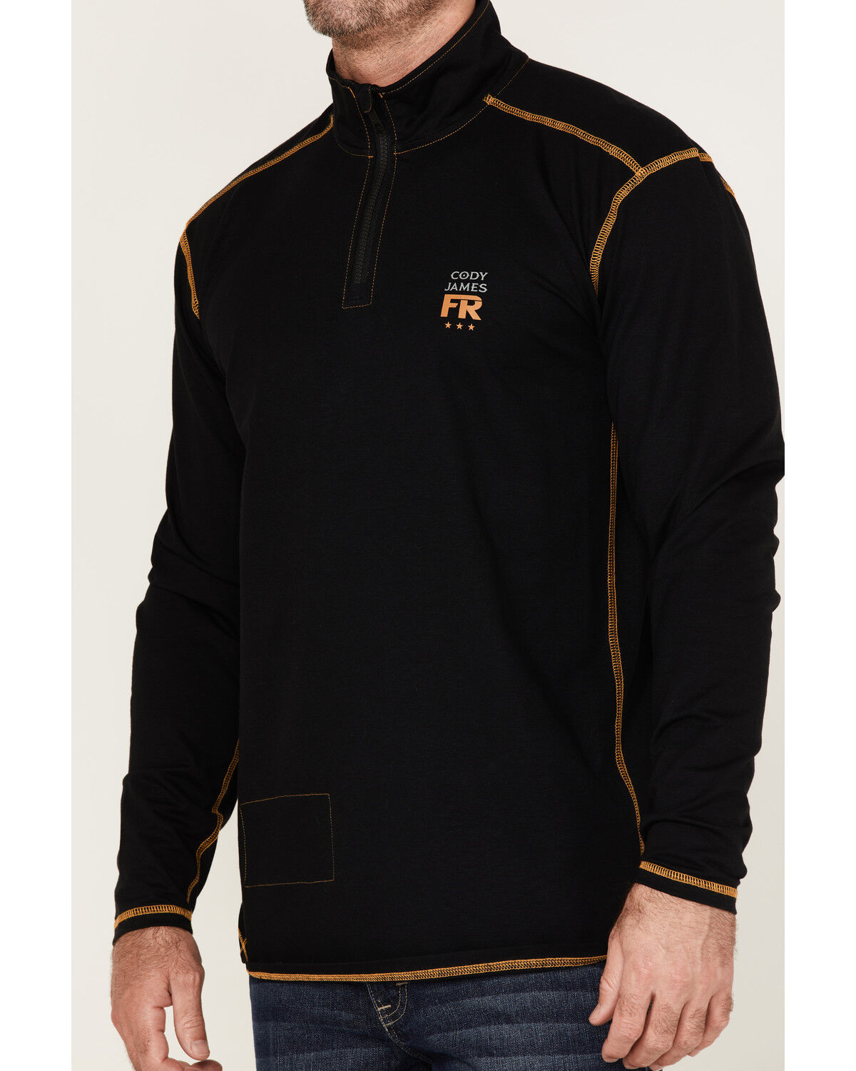 Image #3 - Cody James Men's FR Knit 1/4 Zip-Front Work Pullover, Black, hi-res