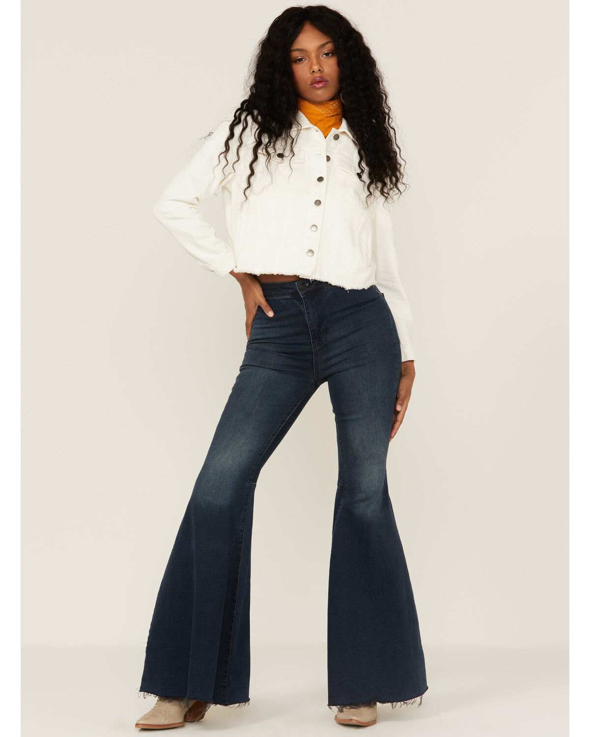 Image #2 - Velvet Heart Women's Jeanie Denim Frayed Hem Jacket, White, hi-res