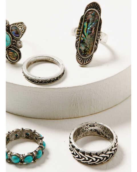 Image #3 - Shyanne Women's Shimmer Concho 5pc Ring Set, Silver, hi-res