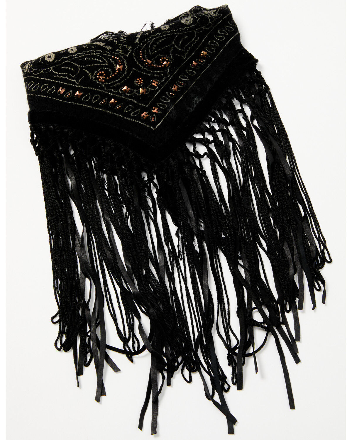 Image #1 - Idyllwind Women's Linnet Bandana Fringe Necklace, Black, hi-res