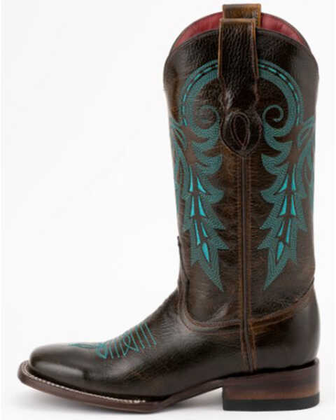 Image #3 - Ferrini Women's Blaze Western Boots - Broad Square Toe , Chocolate, hi-res