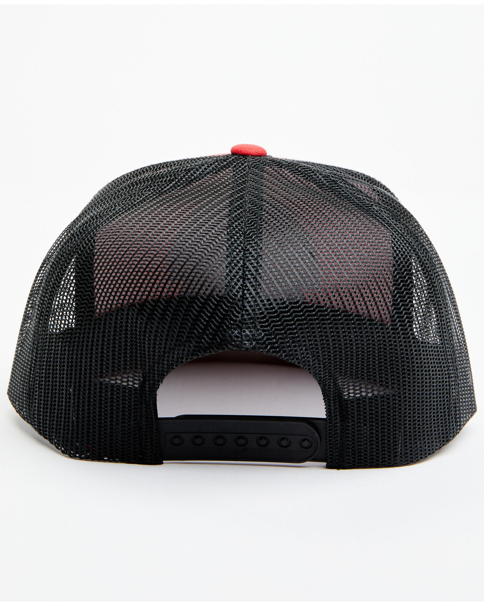 Product Name: Lazy J Ranch Men's Red & Black Arrowhead Logo Patch Mesh-Back  Ball Cap