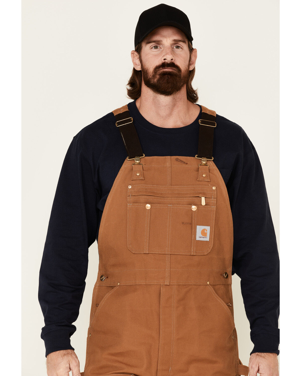 Image #2 - Carhartt Zip-to-Thigh Work Overalls, Carhartt Brown, hi-res