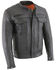 Milwaukee Leather Men's Vented Scooter Zip-Front CoolTec Leather Jacket , Black, hi-res