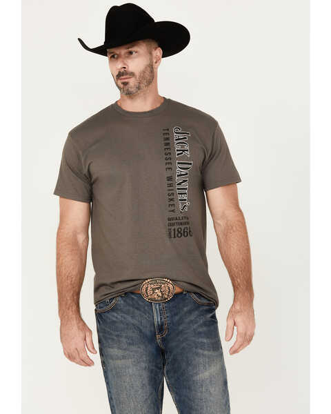 Image #1 - Jack Daniels Men's Old No.7 Short Sleeve Graphic T-Shirt, Charcoal, hi-res
