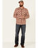 Pendleton Men's Red Wyatt Small Plaid Long Sleeve Snap Western Shirt , Red, hi-res