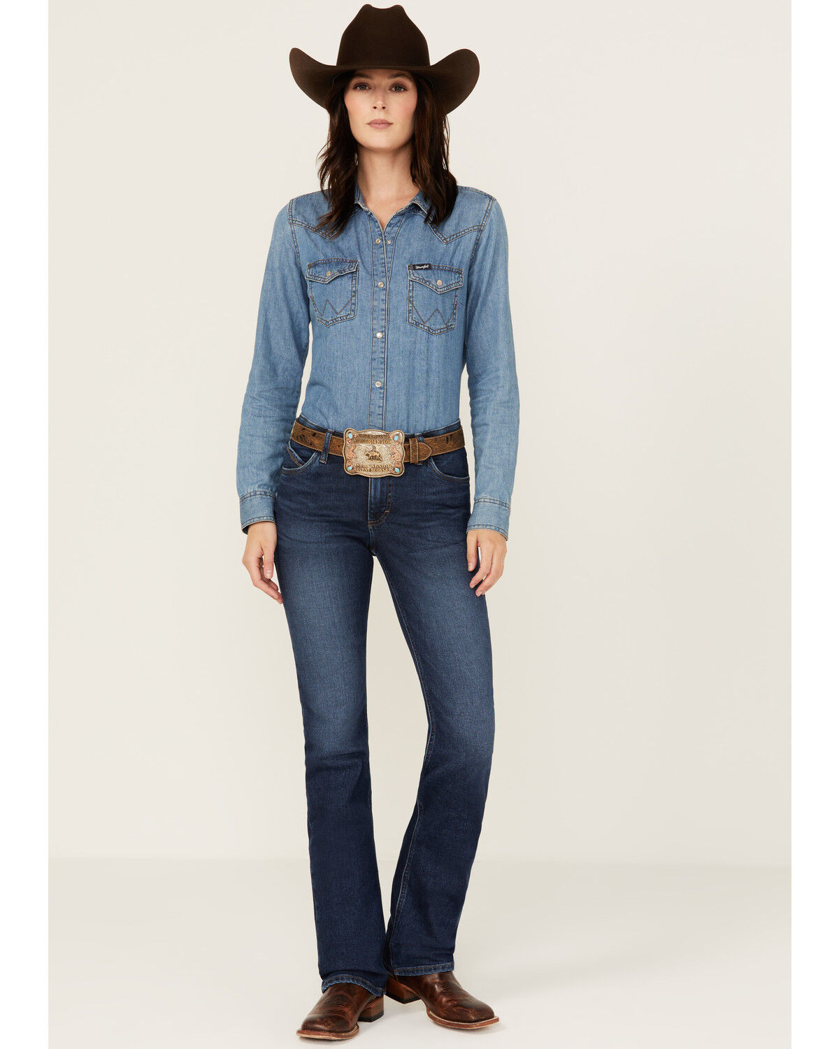 Image #1 - Wrangler Women's Willow Medium Wash Mid Rise Ultimate Riding Bootcut Jeans, Medium Wash, hi-res