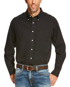 Ariat Men's Black Wrinkle Free Button Long Sleeve Western Shirt , Black, hi-res