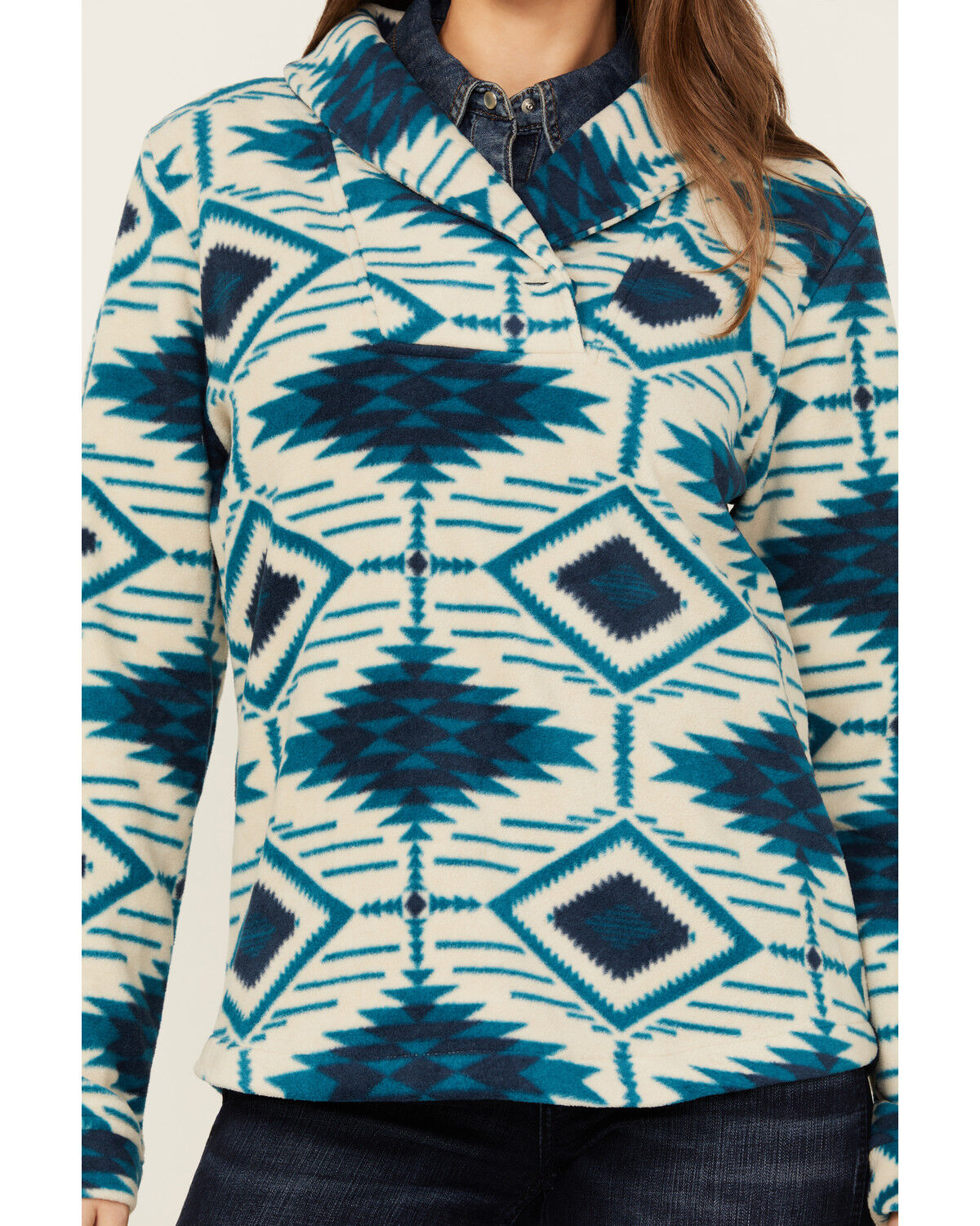 Image #3 - Outback Trading Co Women's Janet Pullover, Blue, hi-res