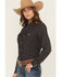 Image #2 - Wrangler Retro Women's Horseshoe Print Long Sleeve Snap Western Shirt, Black, hi-res
