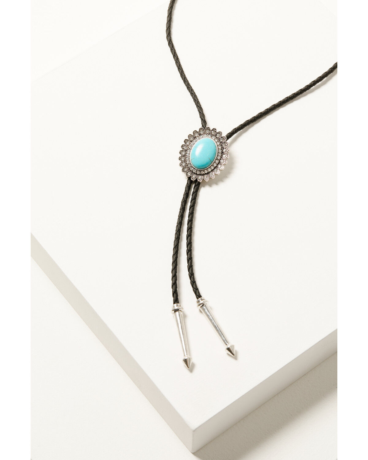 Image #2 - Shyanne Women's Rhinestone Concho Bolo Tie, Silver, hi-res