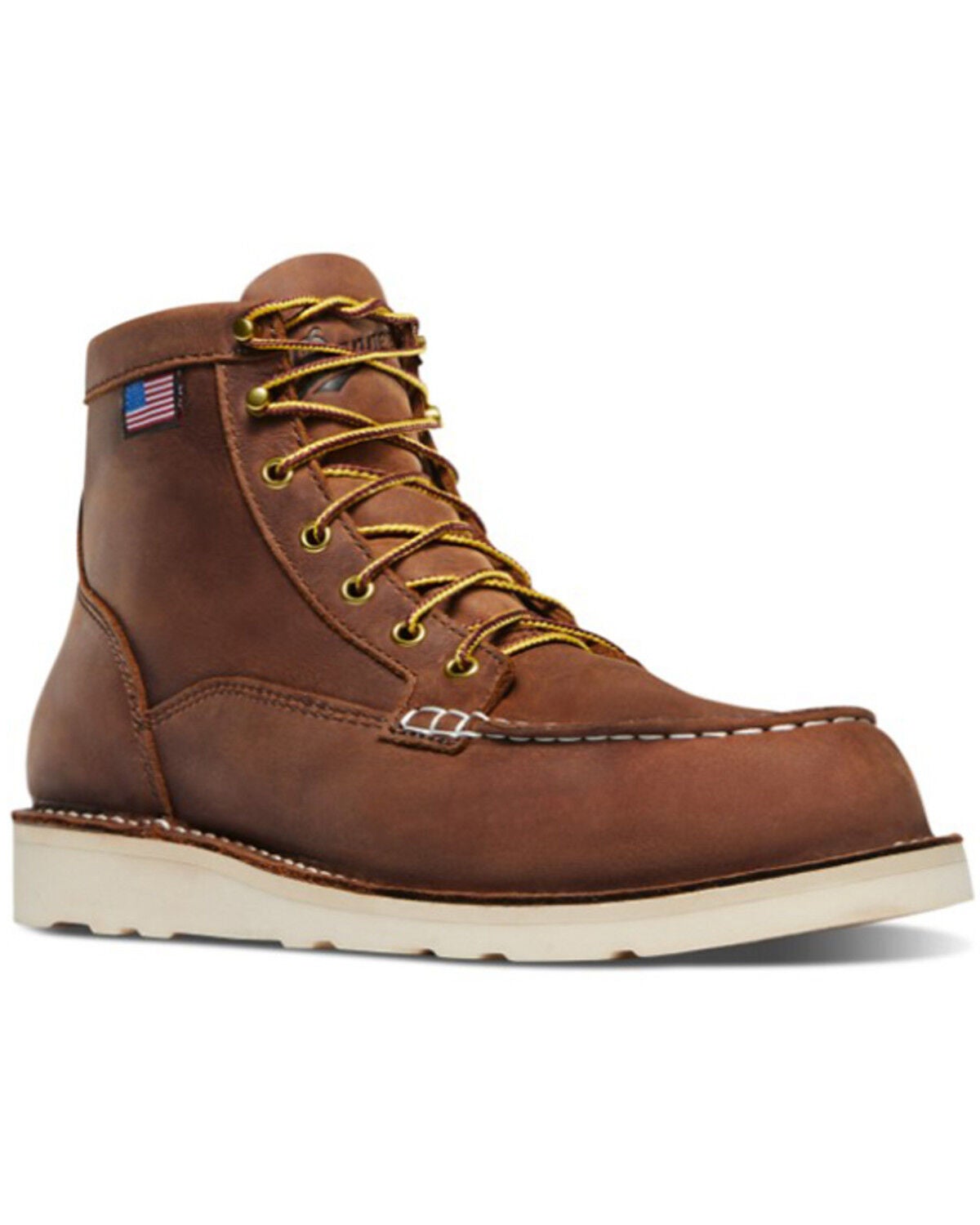 Image #1 - Danner Men's 6" Bull Run Moc Toe Boots - Soft Toe, Tan, hi-res