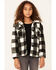 Urban Republic Little Girls' Plaid Print Sherpa Jacket, Black, hi-res