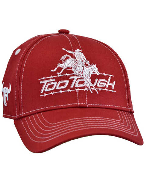 Cowboy Hardware Boys' Red Too Tough Embroidered Solid-Back Ball Cap , Red, hi-res