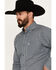 Ariat Men's Gannon Checkered Print Long Sleeve Button-Down Western Shirt , Navy, hi-res