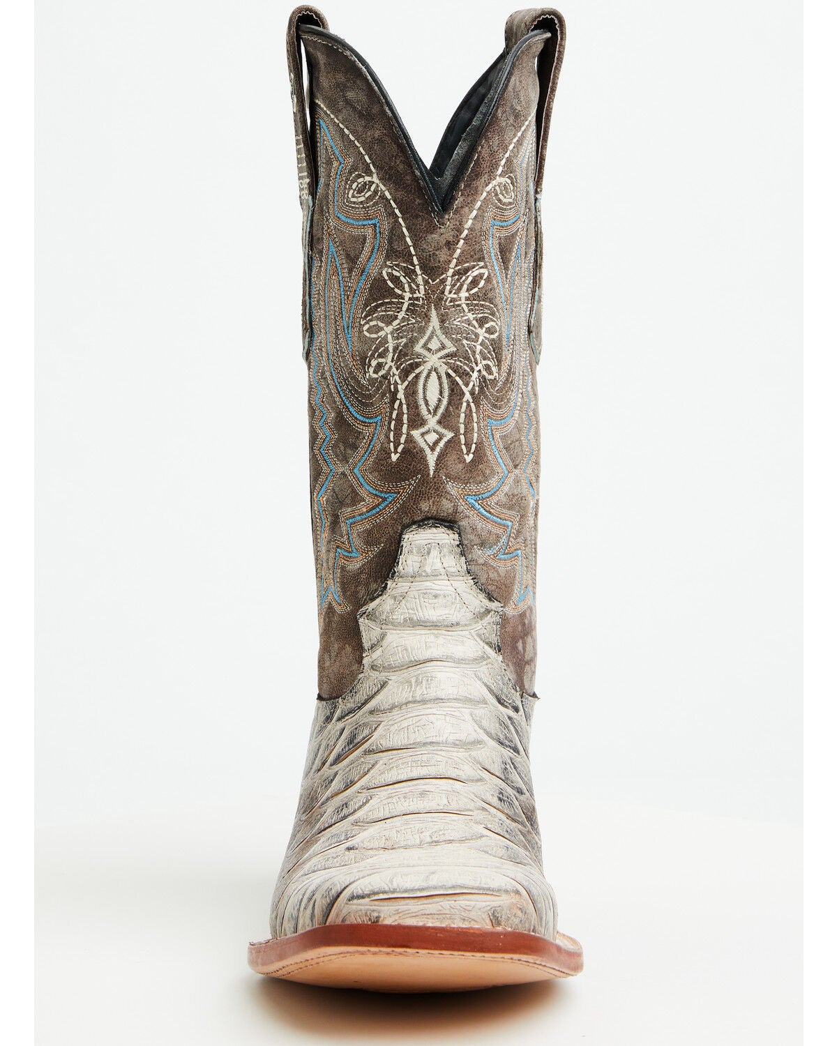 Image #4 - Tanner Mark Men's Python Print Western Boots - Broad Square Toe, Natural, hi-res