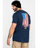 Image #2 - Ariat Men's Rebar Cotton Strong American Grit Work T-Shirt, Navy, hi-res
