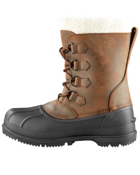 Image #2 - Baffin Men's Brown Canada Waterproof Faux Fur Leather Tundra Work Boots - Round Toe, Brown, hi-res
