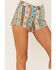 Image #2 - Shyanne Women's Mr. Fray Southwestern Print Frayed Hem Shorts , Deep Teal, hi-res