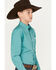 Image #2 - Cinch Boys' Geo Print Long Sleeve Button-Down Western Shirt, Turquoise, hi-res