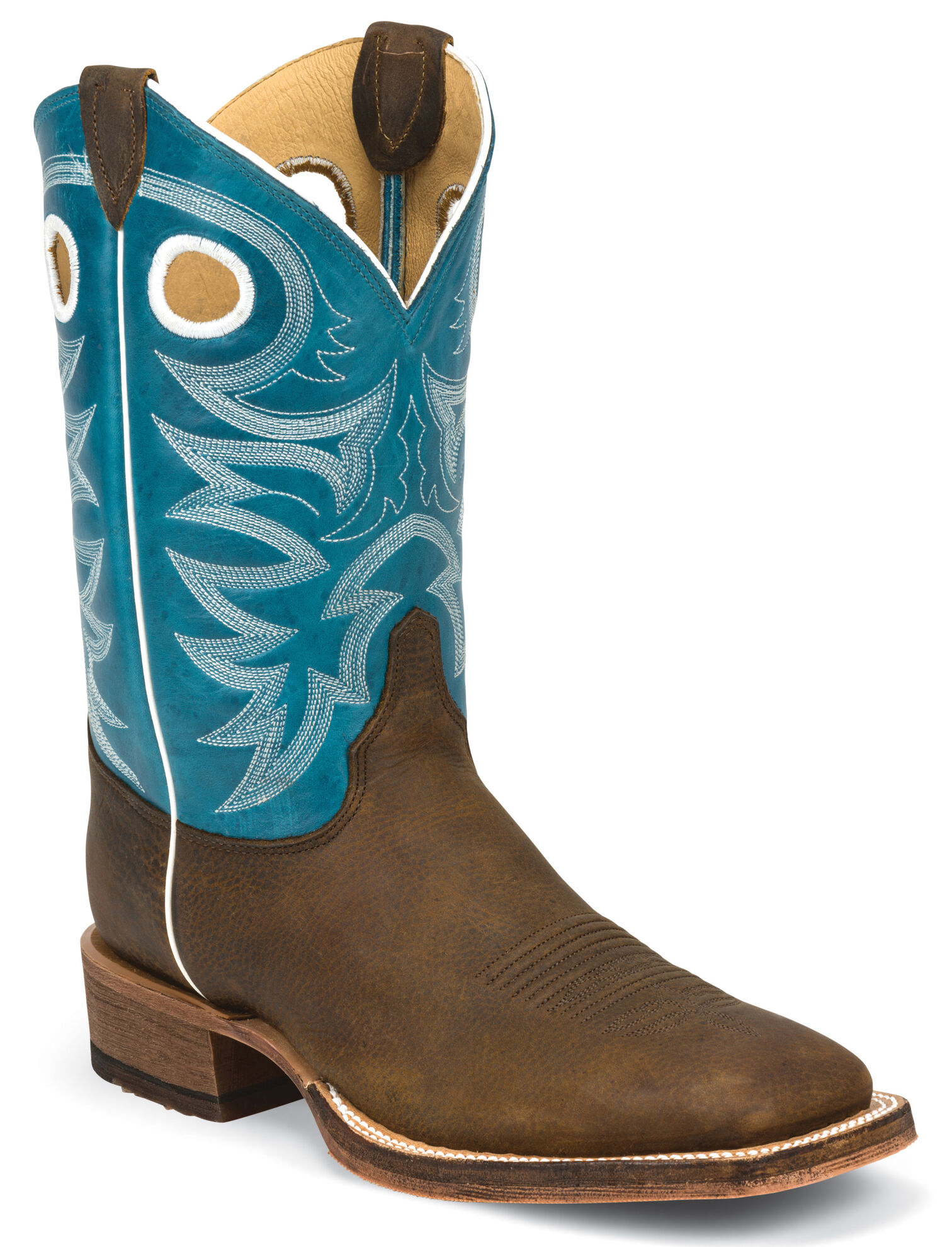 Justin bent rail cowboy boots square toe best sale