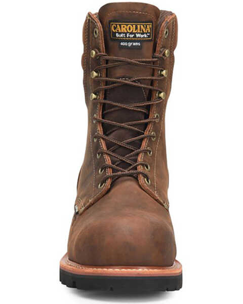 Image #4 - Carolina Men's 9" Hemlock Waterproof 400G Logger Work Boots - Composite Toe , Brown, hi-res