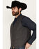Image #2 - Moonshine Spirit Men's Herringbone Button-Down Wool Vest , Grey, hi-res