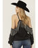 Image #4 - Blue B Women's Rhinestone Fringe Cold Shoulder Sweatshirt, Black, hi-res