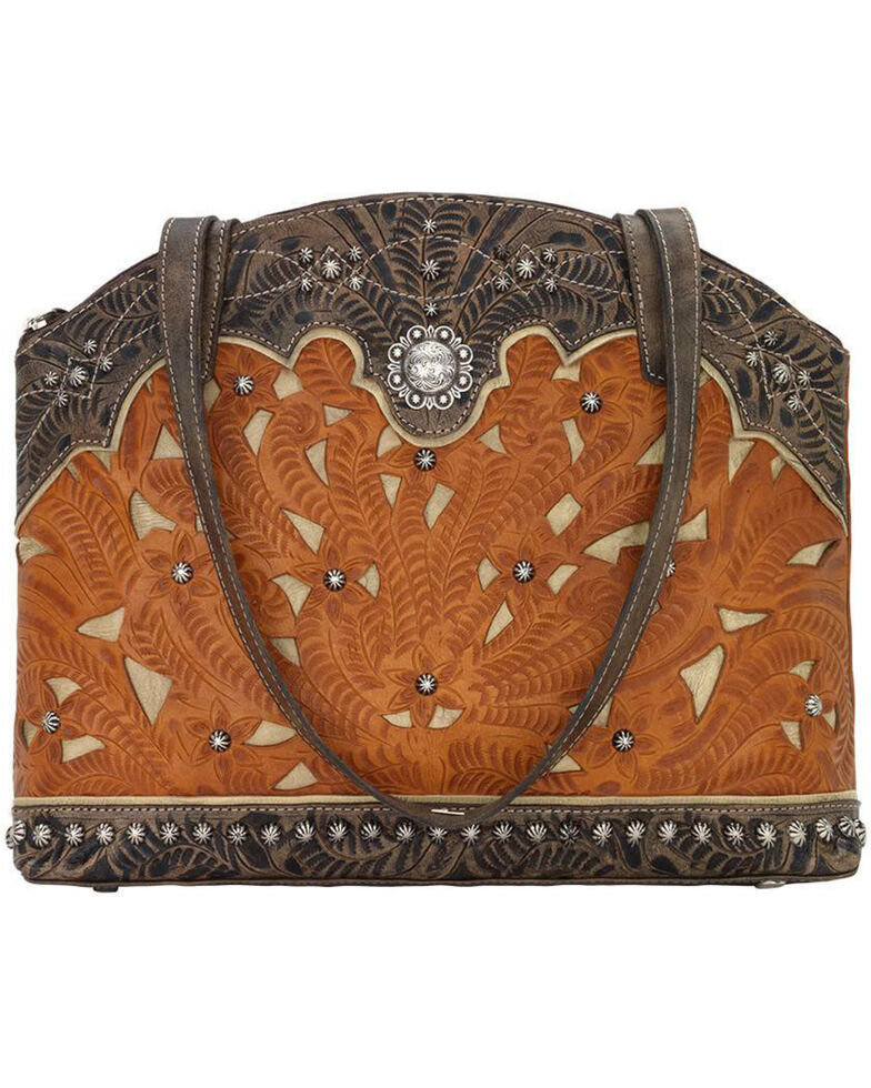 American West Women's Annie's Conceal Carry Half Moon Purse , Tan, hi-res