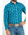 Image #4 - Wrangler Silver Edition Men's Teal Checotah Geo Print Long Sleeve Western Shirt, Teal, hi-res