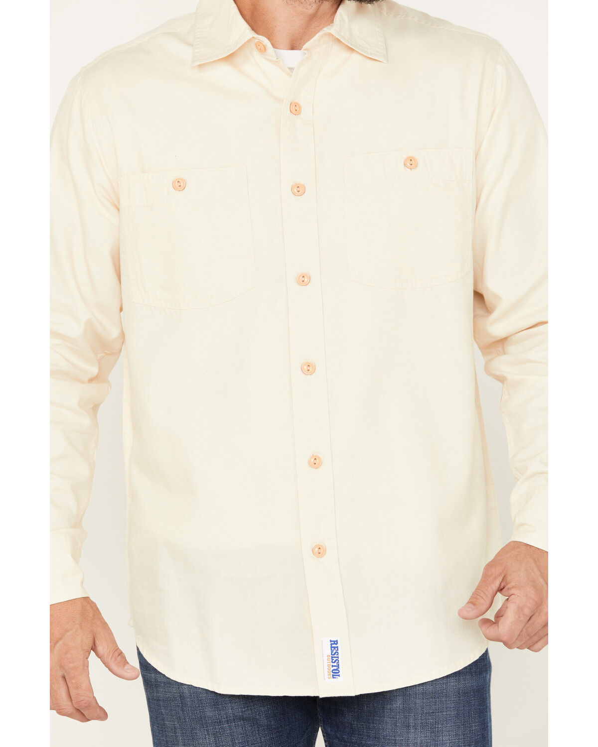 Image #3 - Resistol Men's Aspen Solid Button Down Western Shirt, Cream, hi-res