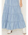 Image #2 - Ashley Women's Medium Washed Tiered Denim Midi Skirt, Medium Wash, hi-res