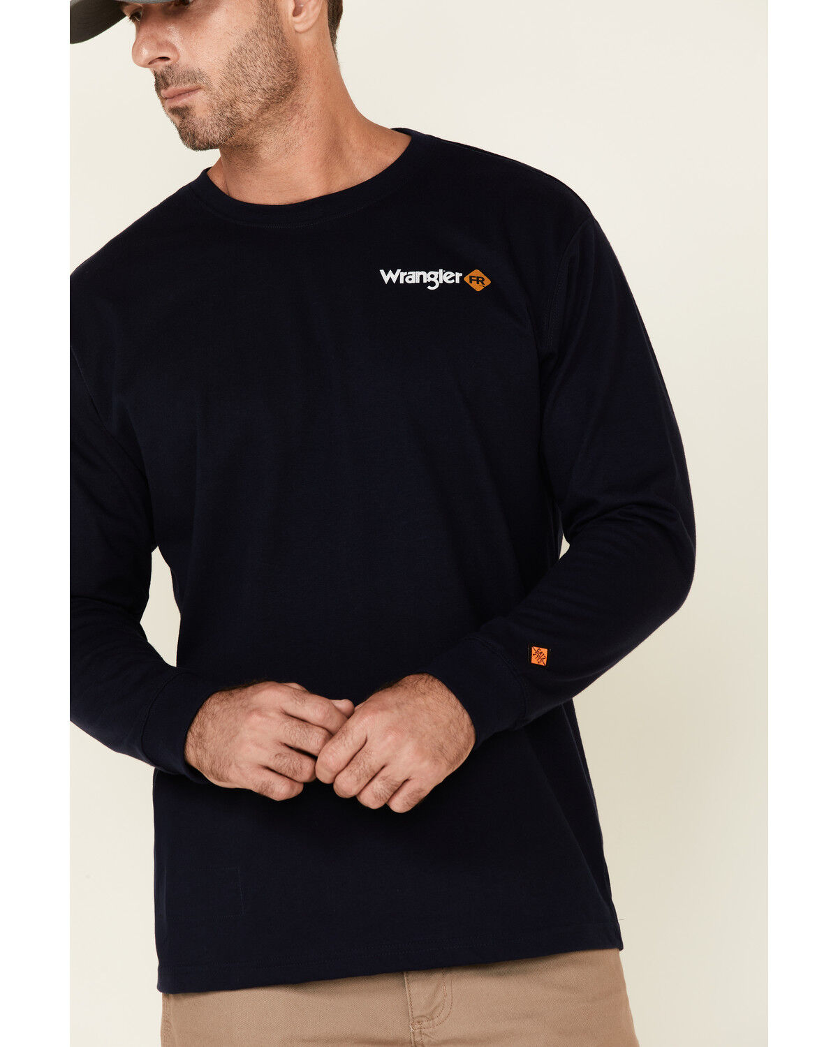 Image #3 - Wrangler FR Men's Flag Back Graphic Long Sleeve Work T-Shirt - Big, Navy, hi-res