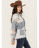 Image #2 - People Of Leisure Women's Patchwork Floral Long Sleeve Button-Down Shirt, Blue, hi-res
