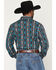 Image #4 - Wrangler Men's Checotah Southwestern Print Long Sleeve Snap Western Shirt, Turquoise, hi-res
