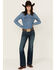 Image #1 - Wrangler Retro Women's Sadie Dark Wash Low Rise Stretch Trouser Jeans, Dark Wash, hi-res