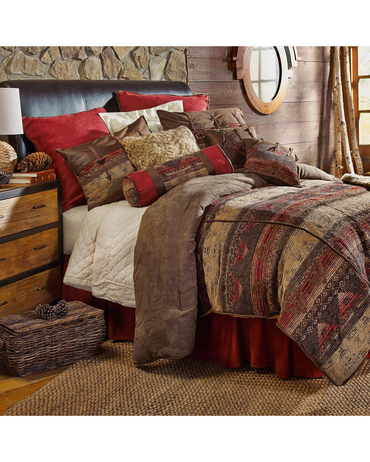 HiEnd Accents n Luxury Chenille Suede Sierra Queen Comforter Set - 7 Piece, Multi, hi-res