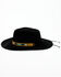 Nikki Beach Women's Two Feathers Wool Felt Fedora Hat, Black, hi-res