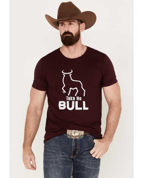 Image #1 - Cody James Men's Desert Bull Skull Short Sleeve Graphic T-Shirt, Burgundy, hi-res