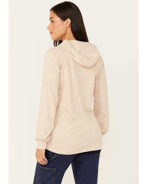Image #4 - Ariat Women's Rebar Contrast Hooded Long Sleeve Work T-Shirt , Beige, hi-res