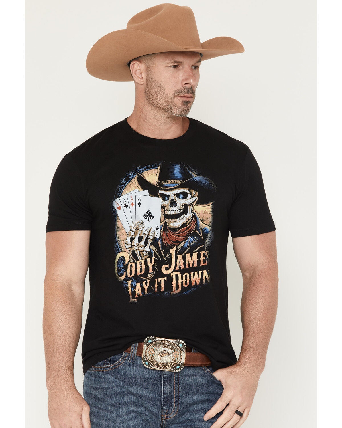 Image #1 - Cody James Men's Lay It Down Short Sleeve Graphic T-Shirt, Black, hi-res