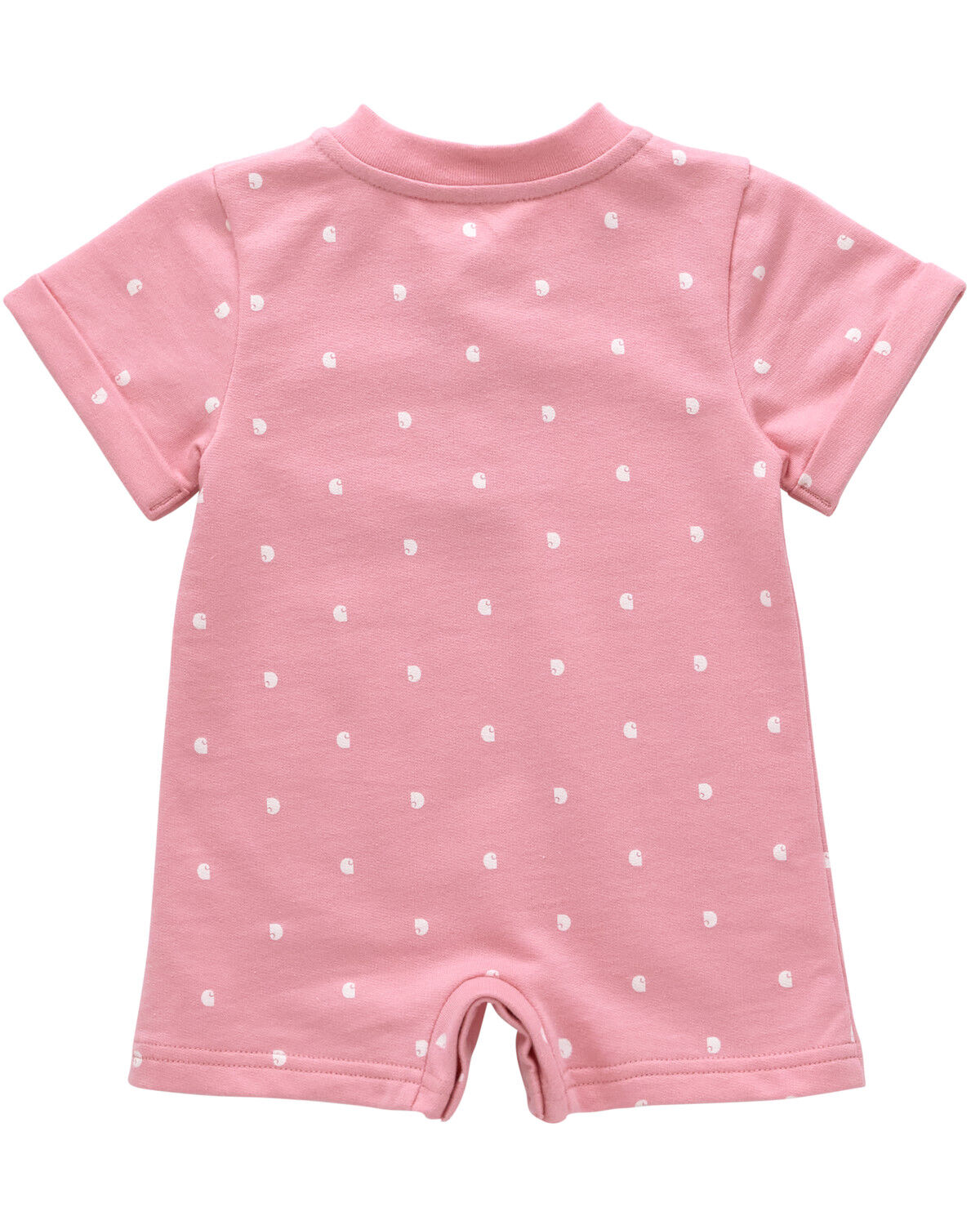 Image #2 - Carhartt Infant Girls' Logo Short Sleeve Snap Romper, Pink, hi-res