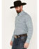Image #2 - George Strait by Wrangler Men's Paisley Print Long Sleeve Button-Down Western Shirt - Tall, Aqua, hi-res