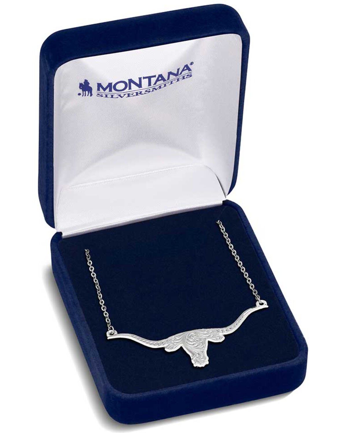 Image #3 - Montana Silversmiths Women's Out West Longhorn Necklace, Silver, hi-res