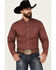 Ariat Men's Kyler Geo Long Sleeve Button-Down Western Shirt, Red, hi-res