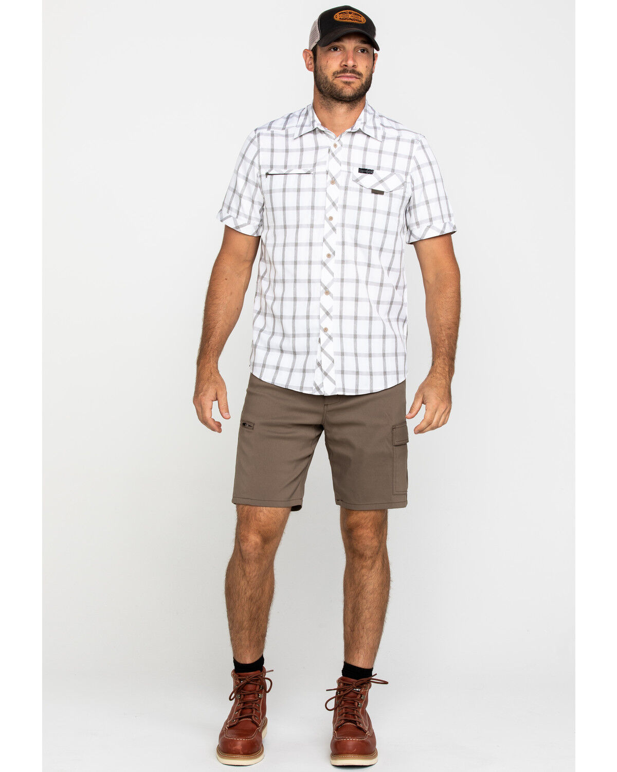 Image #6 - ATG by Wrangler Men's Morel Utility Asymmetric Cargo Shorts, Brown, hi-res